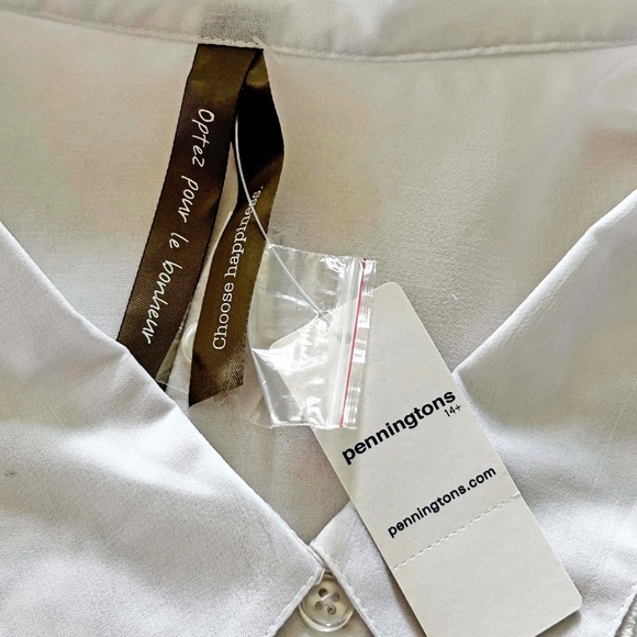 NEW PHOTOS! BLOUSE, CROCHET FRONT, WHITE, SIZE 4X, LONG SLEEVE, BUTTON CUFFS, - Picture 4 of 11